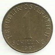 Austria - 1 Schilling 1991 (Km# 2886)