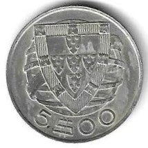 Portugal - 5$00 1948 (Km# 581)