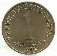 Austria - 1 Schilling 1992 (Km# 2886)