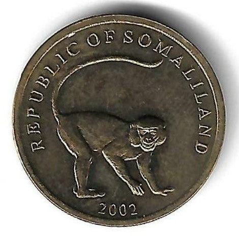 Somalilandia - 10 Shillings 2002 (Km# 3) Macaco