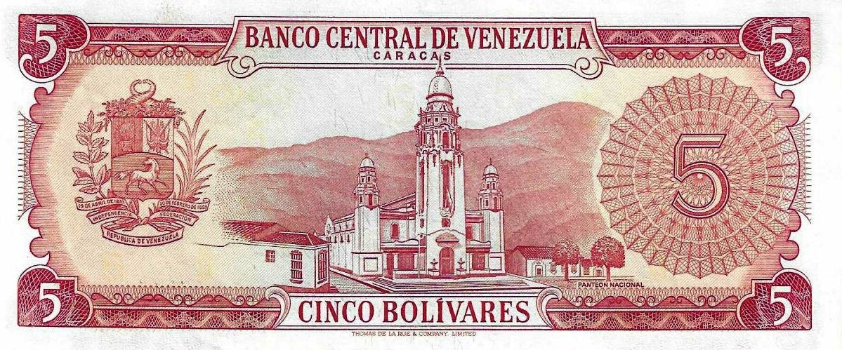 Venezuela - 5 Bolivares 1972 (# 50f)