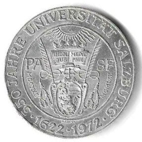 Austria - 50 Schillings 1972 (Km# 2913) Universidade Salzburgo