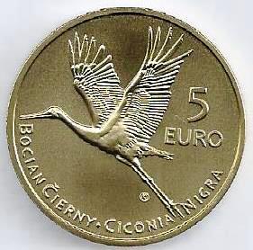 Eslovaquia - 5 Euro 2023 (Km# 198) Cegonha Preta