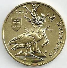 Eslovaquia - 5 Euro 2023 (Km# 198) Cegonha Preta