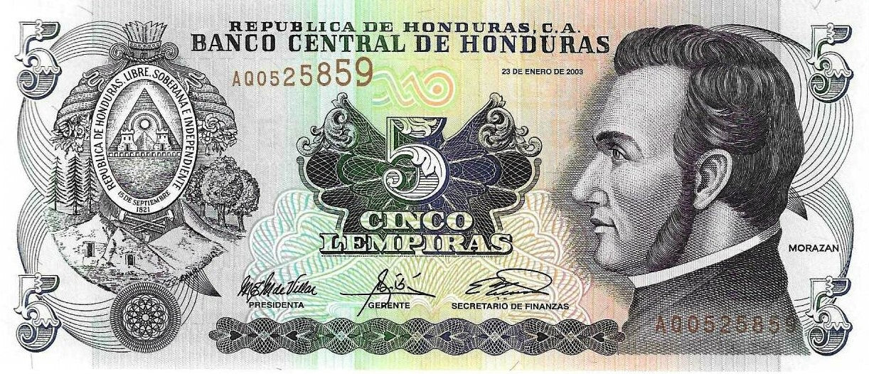 Honduras - 5 Lempiras 2003 (# 85c)