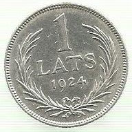 Letónia - 1 Lats 1924 (Km# 7)