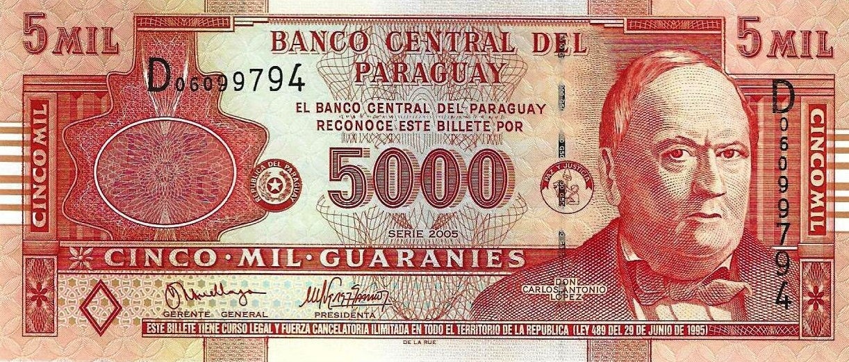 Paraguai - 5000 Guaranies 2005 (# 223a)