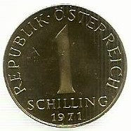 Austria - 1 Schilling 1971 (Km# 2886)