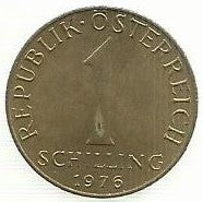 Austria - 1 Schilling 1976 (Km# 2886)