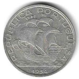 Portugal - 10$00 1954 (Km# 586)