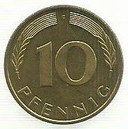 Alemanha - 10 Pfennig 1993 (F)(Km# 108)