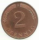 Alemanha - 2 Pfennig 1992 (G)(Km# 106a)