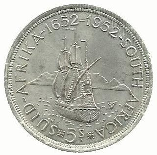 Africa Sul - 5 Shillings 1952 (Km# 41) Aniversário Cape Town