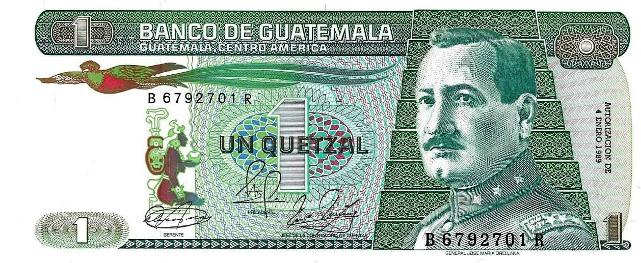 Guatemala - 1 Quetzal 1989 (# 66b)