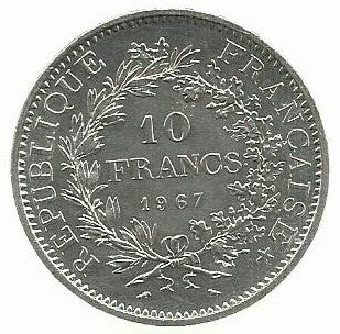 França - 10 Francos 1967 (Km# 932)