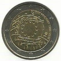 Finlandia - 2 Euro 2015     (30 Anos Bandeira Europa)