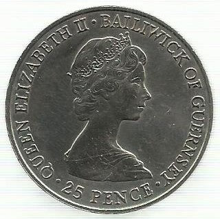 Guernsey - 25 Pence 1981 (Km# 36) Casamento Real