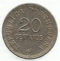 Angola - 20 Centavos 1921 (Km# 64)