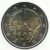 Estonia - 2 Euro 2016 (Km# 78) Paul Keres