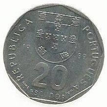 Portugal - 20$00 1989 (Km# 634)