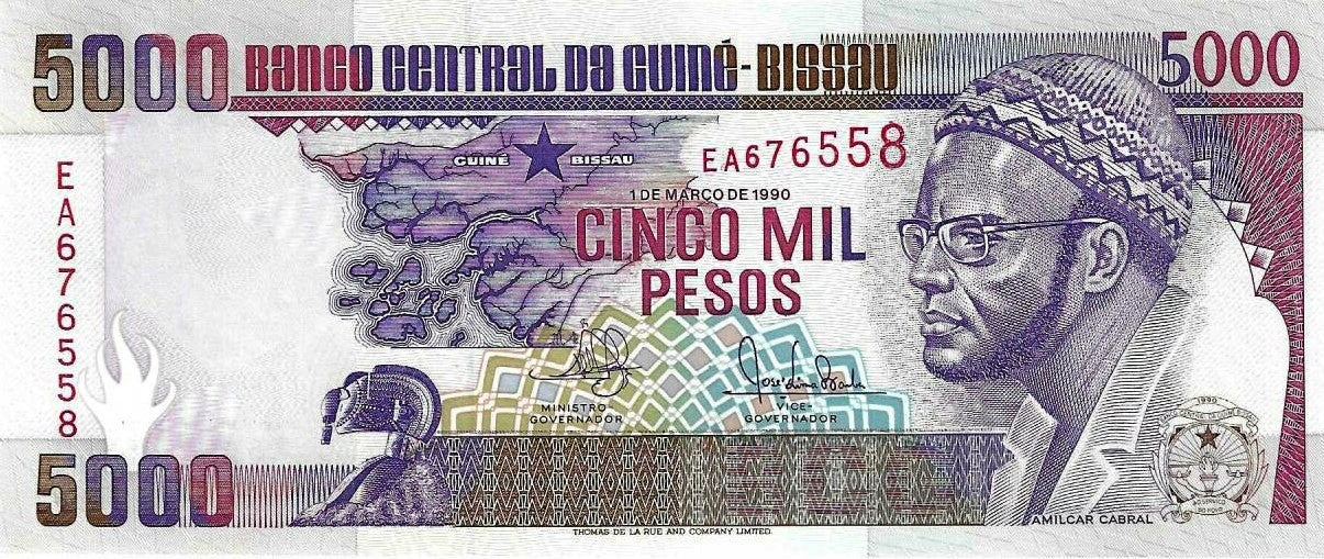 Guine Bissau - 5000 Pesos 1990 (# 14a)