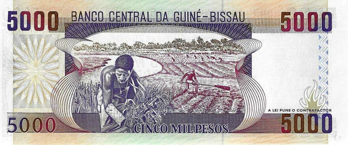 Guine Bissau - 5000 Pesos 1990 (# 14a)