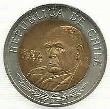 Chile - 500 Pesos 2008 (Km# 235)