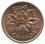 Canadá - 1 Centimo 1964 (Km# 49)