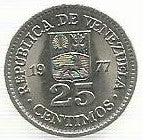 Venezuela - 25 Centimos 1977 (Km# 50.2)