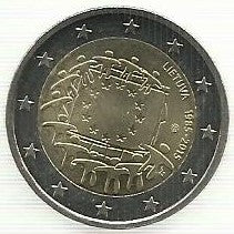 Lituania - 2 Euro 2015 (Km# A213) Bandeira