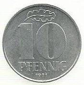 Alemanha - 10 Pfennig 1971 (A)(Km# 10)