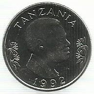 Tanzania - 1 Shillingi 1992 (Km# 22)