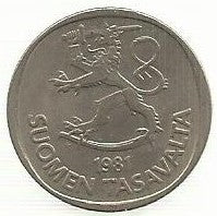 Finlandia - 1 Markka 1981 (Km# 49a)