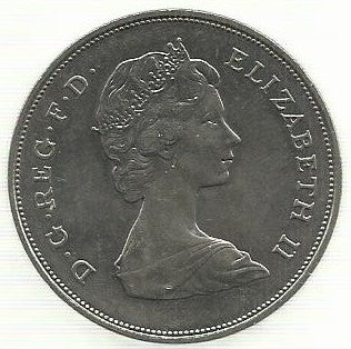 Inglaterra - 25 New Pence 1981 (Km# 925) Cas. Carlos e Diana