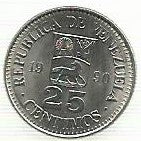 Venezuela - 25 Centimos 1990 (Km# 50a)