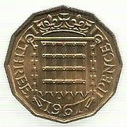 Inglaterra - 3 Pence 1967 (Km# 900)