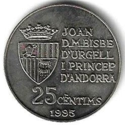 Andorra - 25 Centimos 1995 (Km# 109) Fao