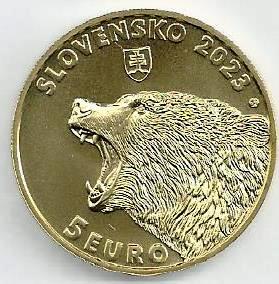 Eslovaquia - 5 Euro 2023 (Km# 197) Urso Castanho