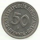 Alemanha - 50 Pfennig 1950 (D)(Km# 109.2)