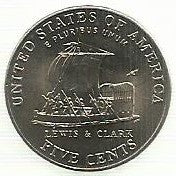 USA - 5 Cents 2004 (Km# 361)( Lewis and Clark