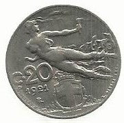 Italia - 20 Centesimi 1921 (Km# 44)