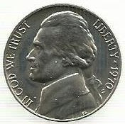 USA - 5 Cents 1970 (Km# A192)