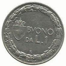 Italia - 1 Lira 1922 (Km# 62)