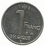 Belgica - 1 Franco 1996 (Km# 187)