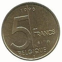 Belgica - 5 Francos 1996 (Km# 189)