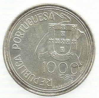 Portugal - 1000$00 1994 (Km# 675) Tratado Tordesilhas