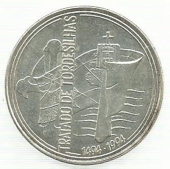 Portugal - 1000$00 1994 (Km# 675) Tratado Tordesilhas