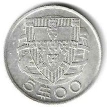 Portugal - 5$00 1947 (Km# 581)