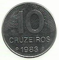 Brasil - 10 Cruzeiros 1983 (Km# 592)