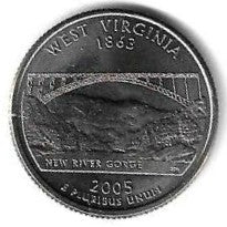 USA - 25 Cents 2005 (Km# 374) West Virginia